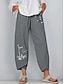 abordables Pants-Mujer Básico Chinos Pantalones Plantas Media cintura Secado rápido Ligero Corte Ancho Azul Piscina Negro Gris S M L XL XXL