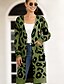 cheap Sweaters &amp; Cardigans-Women&#039;s Cardigan Leopard Cheetah Print Cotton Long Sleeve Loose Sweater Cardigans Fall Halter Neck Yellow Blushing Pink Army Green