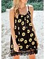 cheap Boho Dresses-Women&#039;s Strap Dress Short Mini Dress Black Sleeveless Daisy Floral Lace Print Summer Hot Sexy 2022 S M L XL XXL