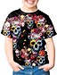 billige T-shirts &amp; Bluser til Piger-Børn Pige T-shirt Kortærmet Geometrisk Trykt mønster Sort Børn Toppe Basale Ferie