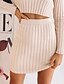 cheap Two Piece Sets-Women&#039;s Basic Solid Colored Two Piece Set Sweater Skirt Tops