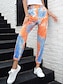 billige Pants-Dame kinesisk Løstsittende Bukser Batikkfarget Lilla Gul Oransje