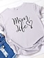 preiswerte T-shirts-Damen Mama T-Shirt Grafik Text Buchstabe Druck Rundhalsausschnitt Grundlegend Oberteile 100% Baumwolle Weiß Gelb Rosa