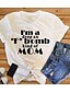 cheap T-Shirts-Women&#039;s Mom T shirt Graphic Text Graphic Prints Print Round Neck Tops 100% Cotton Basic Basic Top White