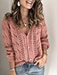 cheap Sweaters-Women&#039;s Cardigan Solid Colored Long Sleeve Loose Sweater Cardigans V Neck Blushing Pink Gray Black