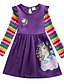 cheap Girls&#039; Dresses-Kids Little Girls&#039; Dress Unicorn Cartoon Striped Letter Print Blue Purple Yellow Knee-length Long Sleeve Cute Sweet Dresses Children&#039;s Day Regular Fit