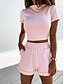 preiswerte Two Piece Sets-Damen Grundlegend Solide Zweiteiliges Set Shirred Cami Top Trainingsanzug einstellen Hose Loungewear Oberteile