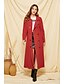 preiswerte Damenmäntel und Trenchcoats-Damen Windjacke Herbst Winter Alltag Lang Mantel Normale Passform Jacken Langarm Solide Rote