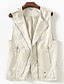 cheap Jackets-Women&#039;s Solid Colored Spring &amp;  Fall Vest Regular Daily Sleeveless PU Coat Tops White