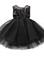 baratos Vestidos para Bebês-Infantil Bébé Pouco Vestido Para Meninas Cor Sólida Festa Espetáculo Feriado Paetês Preto Rosa Vermelho Sem Manga Básico Lindo Doce Vestidos Verão