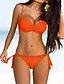 cheap Tankini-Women&#039;s Bikini Swimsuit Color Block Print Blue Yellow Fuchsia Orange Plus Size Swimwear Halter Bathing Suits