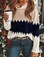 billige Sweaters-Dame bluse Farveblok Langærmet Løstsiddende Overdimensionerede Sweater Cardigans Efterår Rullekrave Lilla Lyserød Kakifarvet