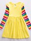 cheap Girls&#039; Dresses-Kids Little Girls&#039; Dress Unicorn Cartoon Striped Letter Print Blue Purple Yellow Knee-length Long Sleeve Cute Sweet Dresses Children&#039;s Day Regular Fit