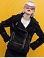 cheap Furs &amp; Leathers-Women&#039;s Solid Colored Winter Jacket Regular Daily Long Sleeve Polyester Coat Tops Black