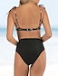 cheap Bikini-Women&#039;s Swimwear Tankini Normal Swimsuit Print Floral Black Pink Red Strap Bathing Suits