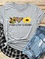 abordables T-shirts-Mujer Camiseta Gráfico Texto Estampados Estampado Escote Redondo Tops 100% Algodón Básico Top básico Blanco Negro Morado