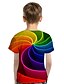 cheap Boys&#039; Tees &amp; Blouses-Boys 3D Color Block Rainbow Optical Illusion T shirt Short Sleeve 3D Print Summer Active Sports Streetwear Polyester Kids Toddler 2-13 Years Daily