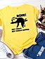 preiswerte T-shirts-Damen T-Shirt Grafik Text Buchstabe Druck Rundhalsausschnitt Grundlegend Oberteile 100% Baumwolle Weiß Gelb Rosa