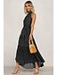 cheap Boho Dresses-Women&#039;s Swing Dress Maxi long Dress Black Red Green Sleeveless Geometric Summer Round Neck Boho 2021 S M L XL