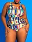 preiswerte Bikini-Damen Bikinis Badeanzug Geometrisch Hohe Taillenlinie Normal Bademode Badeanzüge Blau Purpur Rosa