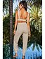 cheap Two Piece Sets-Women&#039;s Tank Top Beige Solid Colored Basic Slim