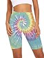 cheap Shorts-Women&#039;s Shorts Plus Size Polyester Pattern Red Orange Sporty High Waist Short Yoga Gym Summer