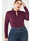 baratos Blusas Plus Size-Mulheres Sólido Decote V Blusas Preto Azul Rosa