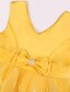 preiswerte Kleider für Mädchen-kinderkleidung Baby Mädchen Kleid Jacquard Ärmellos Schleife Basic Süß Polyester Knielang Kleid mit Blumenstickerei Mehrfarbig Pastellrosa Gelb