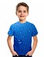billige T-shirts &amp; Trøjer til Drenge-Børn Drenge T-shirt Kortærmet 3D Print Farveblok Geometrisk Trykt mønster Blå Børn Toppe Sommer Basale Ferie Gade