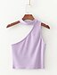 cheap New in Tops-Women&#039;s Tank Top Solid Colored Asymmetric Choker Tops Slim Cotton Sexy Basic Top White Purple Gray