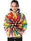 billige Hættetrøjer og sweatshirts til piger-Pige 3D Geometrisk Farveblok Hattetrøje Langærmet 3D-udskrivning Efterår Vinter Aktiv Basale Polyester Børn Baby 2-13 år udendørs Daglig