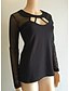 cheap Tops &amp; Blouses-Women&#039;s T shirt Solid Colored Long Sleeve Round Neck Tops Black