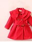 cheap Girls&#039; Jackets &amp; Coats-Kids Girls&#039; Trench Coat Pink Khaki Red Solid Colored Basic