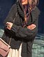 billige Sweaters &amp; Cardigans-Dame Ensfarvet Cardigan Langærmet Overdimensionerede Sweater Cardigans Grime Efterår Beige