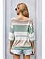 billige Sweaters &amp; Cardigans-Dame Farveblok bluse 3/4-ærmer Sweater Cardigans V-hals Blå Grøn Grå