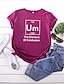 baratos T-shirts-Mulheres Camiseta Gráfico Texto Letra Estampado Decote Redondo Básico Blusas 100% Algodão Preto Vinho Verde Tropa