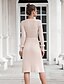 preiswerte Elegantes Damenkleid-Damen Pullover Pullover Kleid Knielanges Kleid Beige Langarm Herbst Winter Rundhalsausschnitt Büro 2021 Einheitsgröße