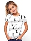 billige T-shirts &amp; Bluser til Piger-Børn Pige T-shirt Kortærmet Geometrisk Trykt mønster Hvid Børn Toppe Basale Ferie