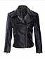 cheap Jackets-Women&#039;s Solid Colored Fall Jacket Short Daily Long Sleeve PU Coat Tops Black