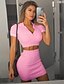 cheap Jumpsuits &amp; Rompers-Women&#039;s Basic Solid Colored Two Piece Set Shirred Cami Top Set Skirt Tops