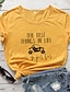cheap T-Shirts-Women&#039;s T shirt Graphic Text Graphic Prints Print Round Neck Tops 100% Cotton Basic Basic Top White Black Yellow