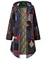 cheap Coats &amp; Trench Coats-Women&#039;s Parka Daily Fall Winter Long Coat Regular Fit Casual Jacket Long Sleeve Geometric Print Green Red / Plus Size
