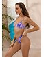 cheap Bikini-Women&#039;s Swimwear Tankini Normal Swimsuit Color Block Purple Bathing Suits Off Shoulder