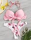 cheap Bikini-Women&#039;s Swimwear Bikini Swimsuit Criss Cross Strappy Wrap Floral Pink Wine Black Green White Swimwear Strap Bathing Suits / Print / Padded Bras / Print