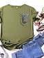 cheap T-Shirts-Women&#039;s T shirt Animal Print Round Neck Basic Tops 100% Cotton White Black Yellow
