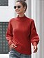 cheap Sweaters &amp; Cardigans-Women&#039;s Pullover Solid Colored Long Sleeve Sweater Cardigans Winter Turtleneck Yellow White Red