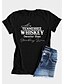 economico T-shirts-Per donna maglietta Pop art Testo Stampe astratte Con stampe Rotonda Essenziale Top 100% cotone Bianco Nero Giallo