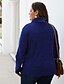 cheap Plus Size Sweaters-Women&#039;s Solid Colored Pullover Long Sleeve Plus Size Oversized Sweater Cardigans Turtleneck Fall Winter Navy Blue