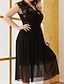 cheap Plus Size Dresses-Women&#039;s A Line Dress Midi Dress Black Sleeveless Solid Color Summer V Neck Work 2021 XL XXL 3XL 4XL / Plus Size