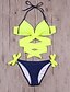 cheap Bikini-Women&#039;s Bikini Swimsuit Criss Cross Push Up Yellow Blushing Pink Fuchsia Swimwear Bathing Suits / Padded Bras
